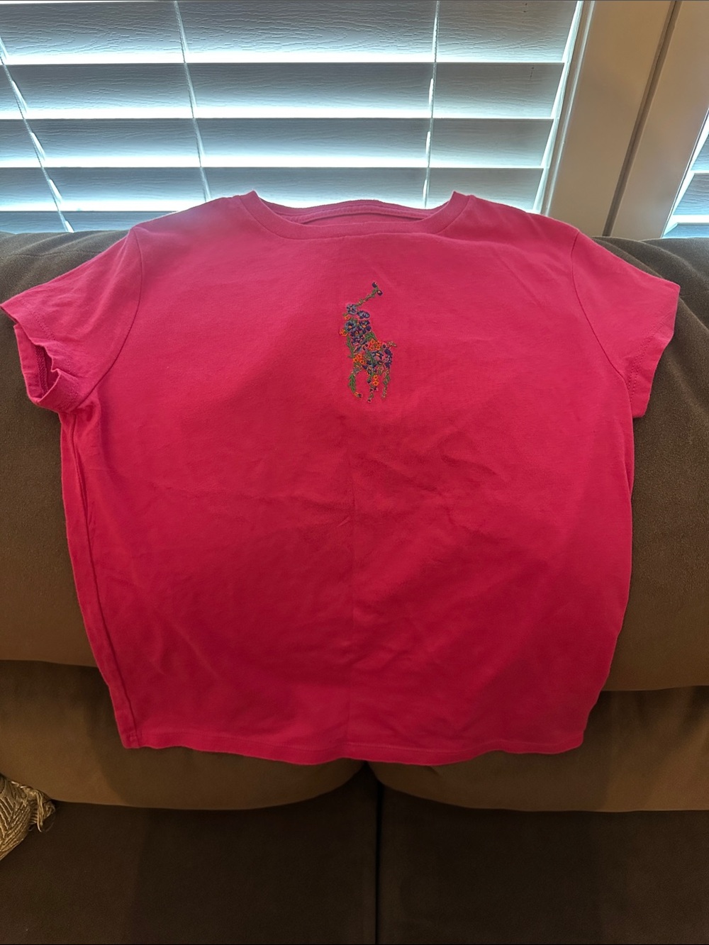 Ralph Lauren Girls Hot Pink Short Sleeve Polo Pony Tee